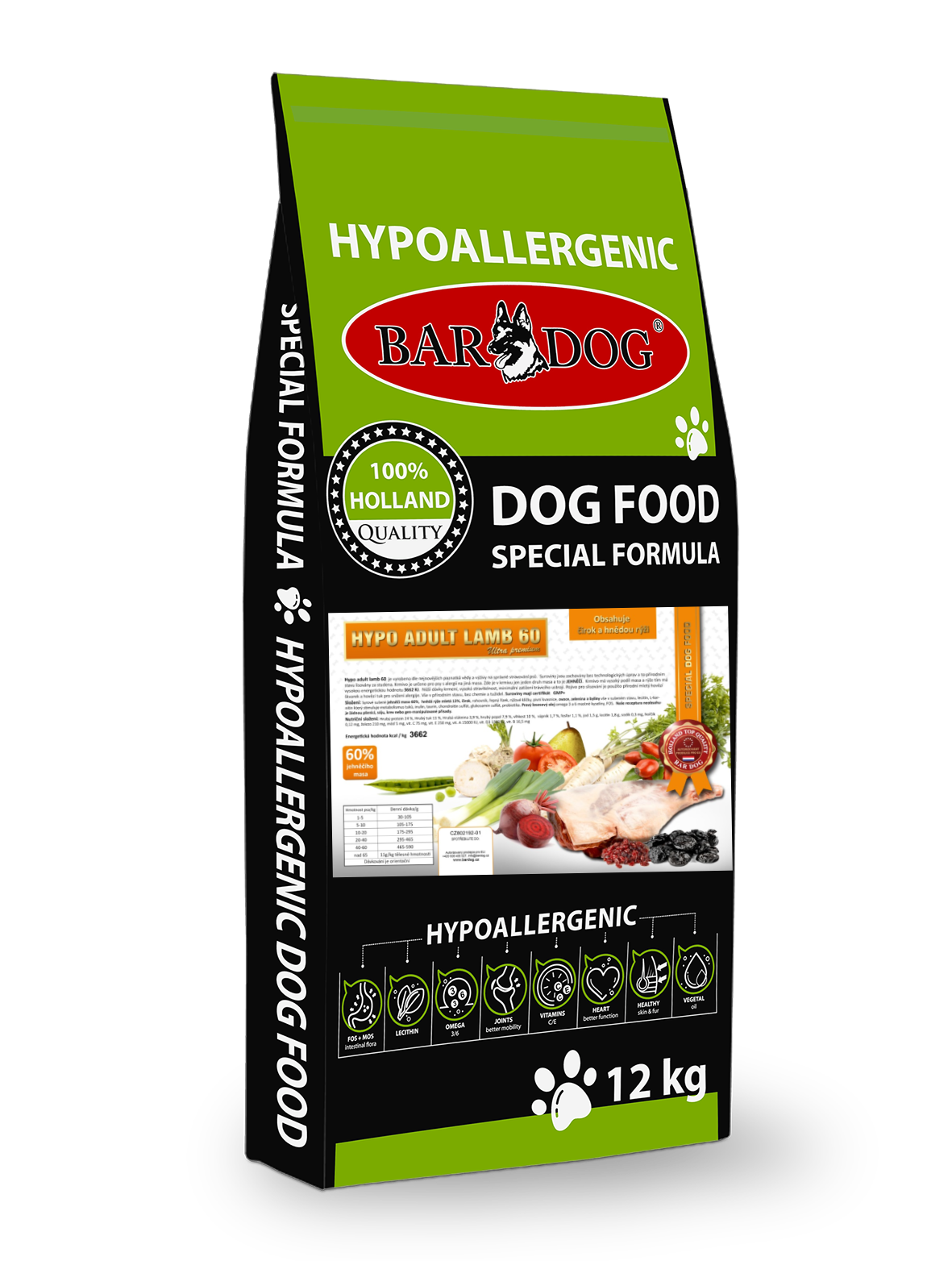 BARDOG Lisované krmivo HYPO Adult Lamb 60 12 kg